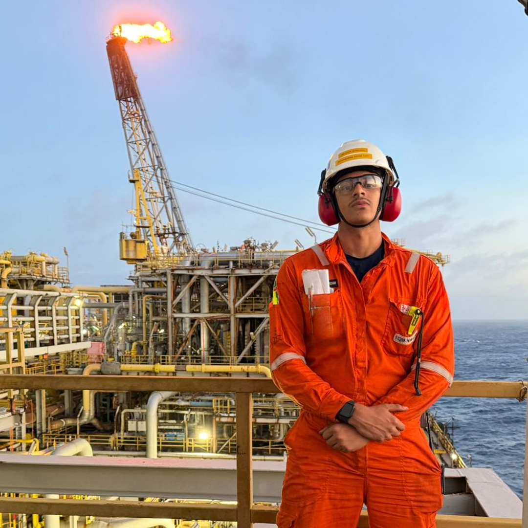 Washington Marcelino em plataforma offshore