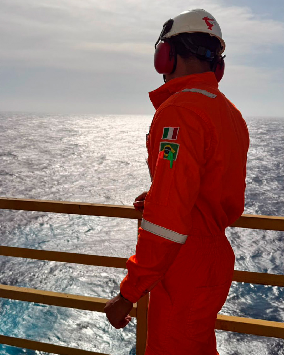 Washington no convés da plataforma